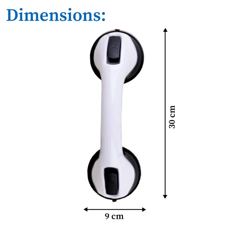 Suction grab handle with dimensions 30 cm by 9 cm.