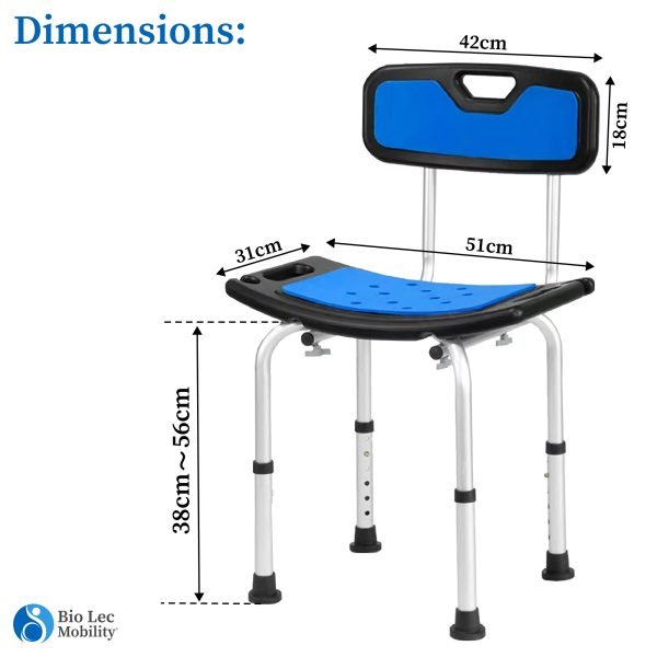 shower chair dimensions