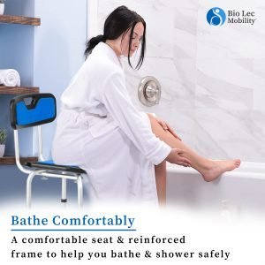 Shower Chair Bundle Set | Adjustable Height | With Soft Seat & Backrest