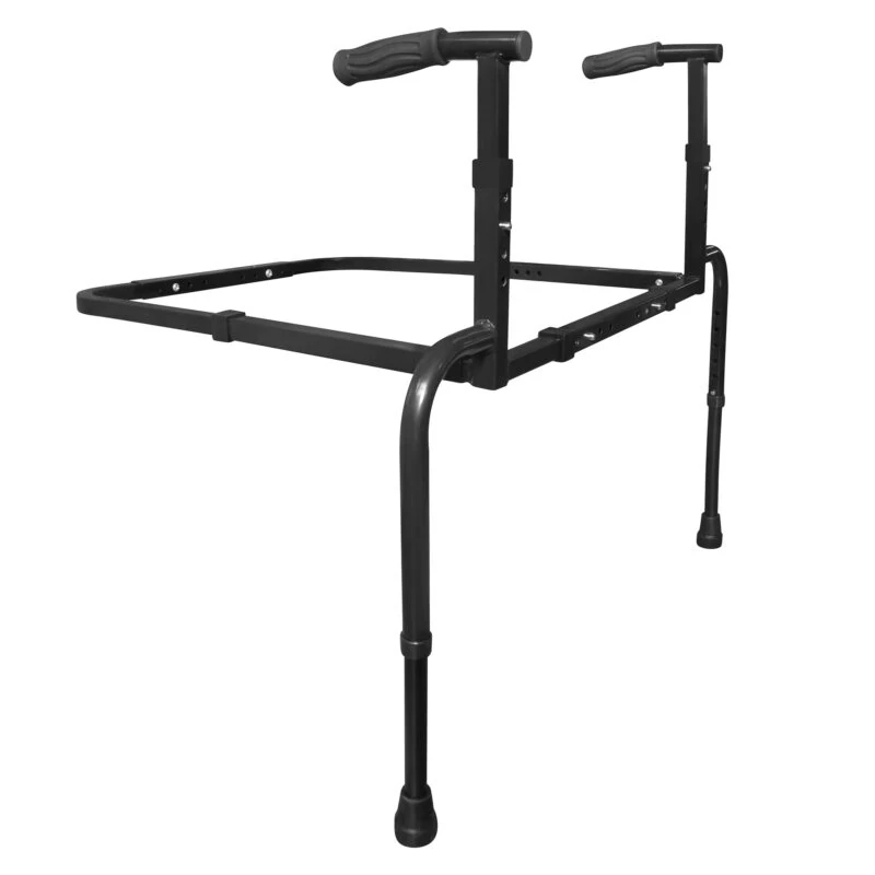 Black adjustable sofa stand assist with hand grips and sturdy frame.