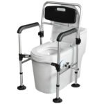 Toilet Support Frame with Backrest & Handles | Adjustable | Toilet Handrail Frame | Heavy Duty - Image 1