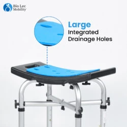 Waterproof Shower Chair Stool for Elderly | Bath Stool | Adjustable Height with Soft Seat - Image 3