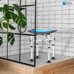 Waterproof Shower Chair Stool for Elderly | Bath Stool | Adjustable Height with Soft Seat - Image 6