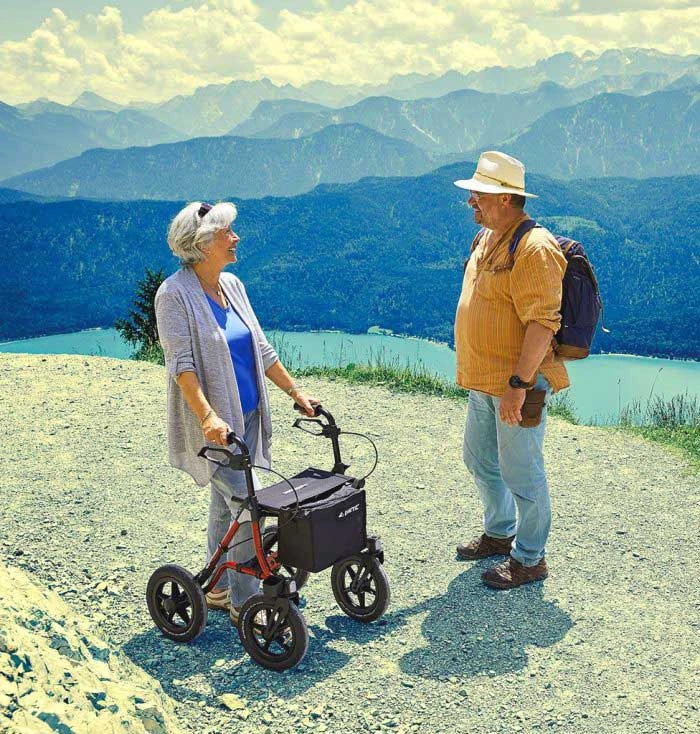 Dietz TAiMA XC Rollator with Pneumatic Tyres | Outdoor Rollator Walker for Seniors & Elderly | with Big 12" Wheels | Height Adjustable - Image 5