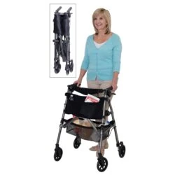 Lightweight Folding Walker With Wheels & Seat | Stander EZ Fold N Go Rollator - Image 5