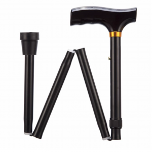 Folding Adjustable Walking Sticks – Black 33-37″