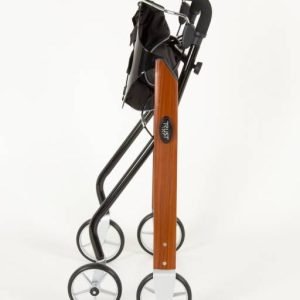 Stylish Rollator Walker for Elderly & Seniors | Lets Dream Indoor Rollator – Walnut With Black Handle