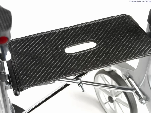Close-up of the Let's Fly Rollator seat with textured surface.