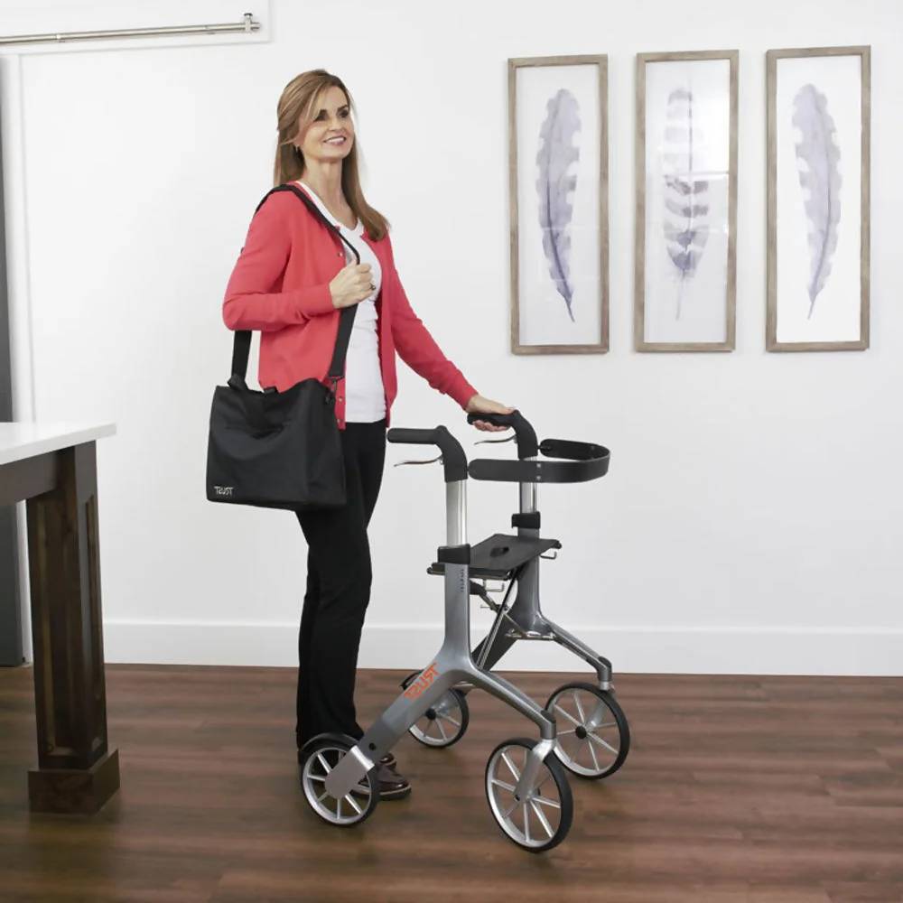 TrustCare® Let'sMove Outdoor Rollator - Grey (With Backrest - View #10