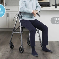 Lightweight Folding Walker With Wheels & Seat | Stander EZ Fold N Go Rollator - Image 10