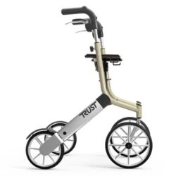 Side view of Trust Rollator with large wheels and ergonomic handles.