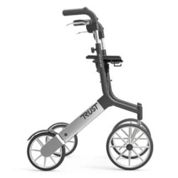 Side view of Trust Rollator with large wheels and ergonomic handles.