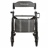 4 wheeled walker, outdoor rollator, saturn-rollator-black