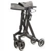 4 wheeled walker, outdoor rollator, saturn-rollator-black