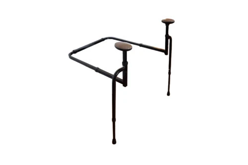 Black metal frame of the Stander EZ Stand N Go stand assist aid.