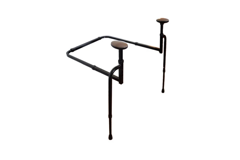 Black metal frame of the Stander EZ Stand N Go stand assist aid.