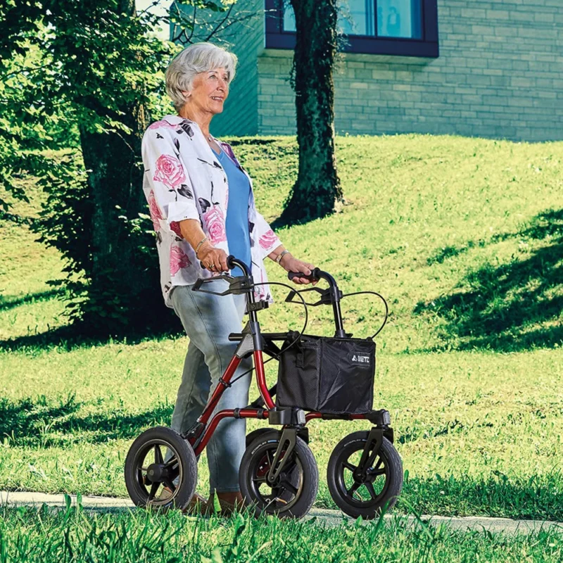 Dietz TAiMA XC Rollator with Pneumatic Tyres | Outdoor Rollator Walker for Seniors & Elderly | with Big 12" Wheels | Height Adjustable - Image 8