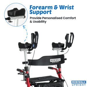 (HIRE ONLY) MobiWalk® Upright Walker with Pneumatic Wheels & Seat | Stand Up Walker for Seniors