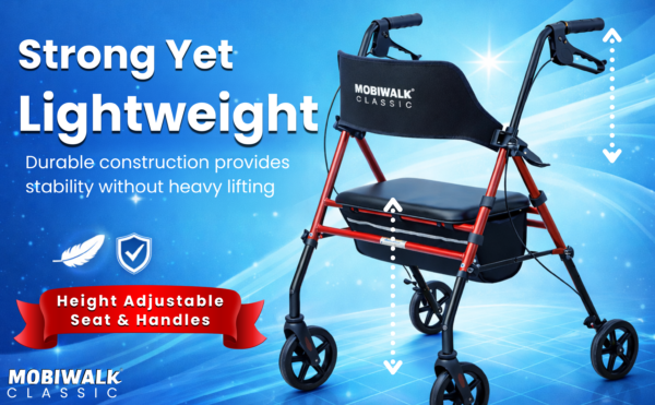 MobiWalk Classic 4 Wheel Rollator 1