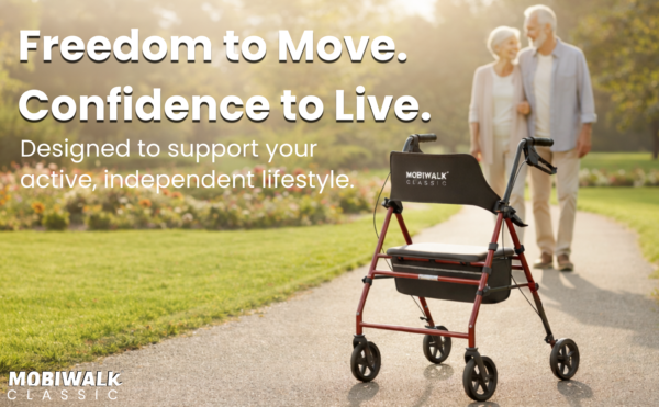 MobiWalk Classic 4 Wheel Rollator 1
