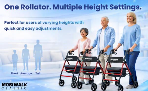MobiWalk Classic 4 Wheel Rollator 6