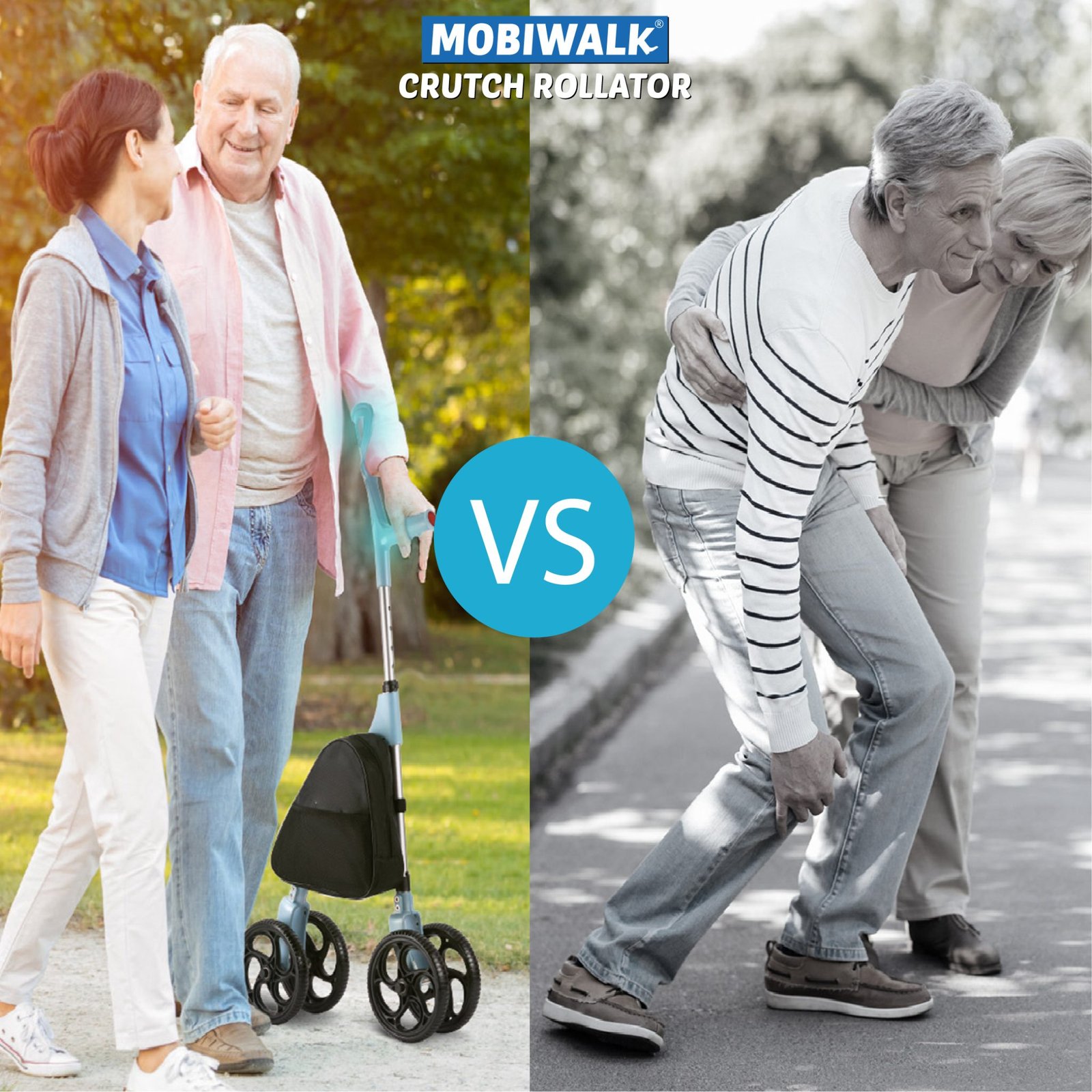 Wheeled Crutch, Elbow Crutches with Wheels for Adults in UK