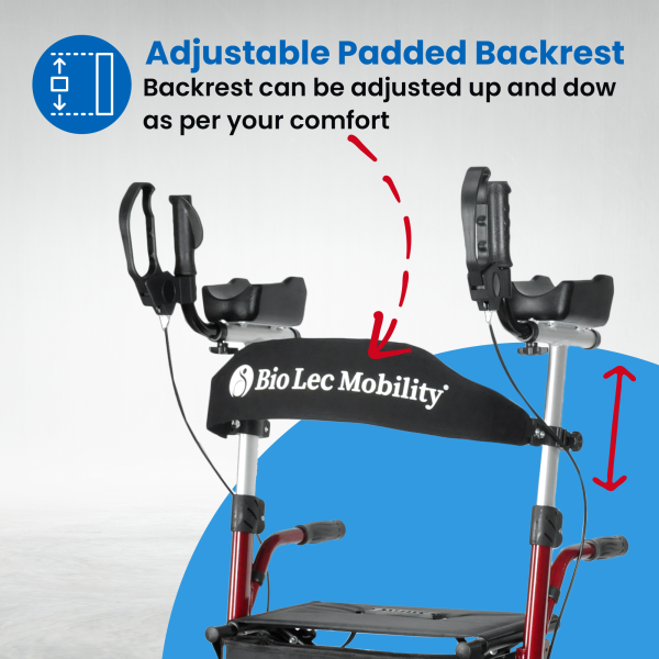 upright mobility walker with seat