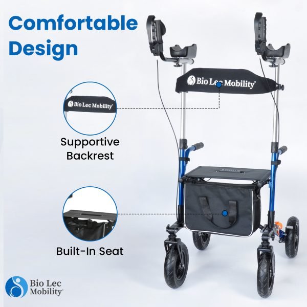 forearm walker with seat, upright mobility walker with seat