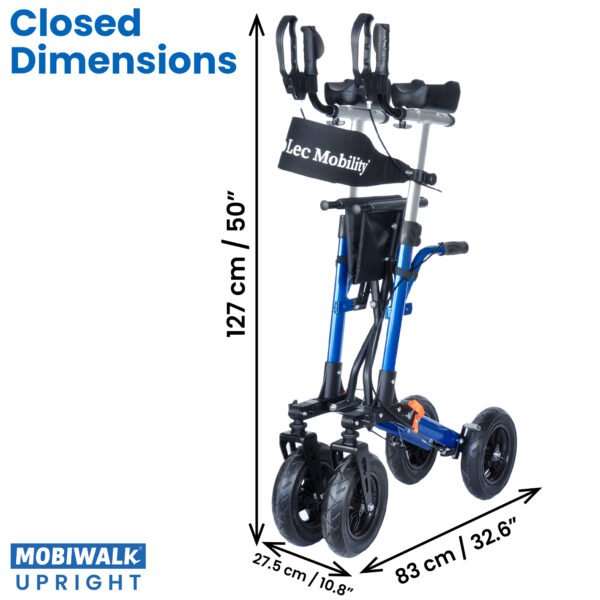 upright rollator with forearm support