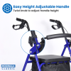 4 Wheeled Walking Aid Rollator, Lightweight Four-Wheeled Rollator, 4 Wheel Walker with Seat and Wheels-mobility walking aids-walking aids for elderly people-seniors-Lightweight Four-Wheeled Mobility Walker MobiWalk 4 Wheeled Classic Rollator Bio Lec Mobility