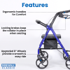 4 Wheeled Walking Aid Rollator, Lightweight Four-Wheeled Rollator, 4 Wheel Walker with Seat and Wheels-mobility walking aids-walking aids for elderly people-seniors-Lightweight Four-Wheeled Mobility Walker MobiWalk 4 Wheeled Classic Rollator Bio Lec Mobility