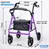 4 Wheel Rollator With Seat, 4 Wheel Walkers For Seniors
