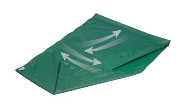 Green glide sheet with directional arrows indicating movement.