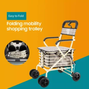 4 Wheel Shopping Trolley for Elderly | Shopping Trolley With Seat