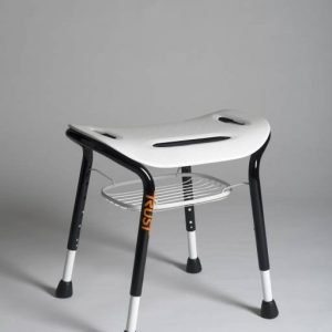 Bath Stool | Shower Stool with Legs | White Bath Seat | Adjustable Height | Lets Sing