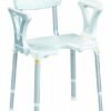 Rectangular shower chair with opening & arm/backrest