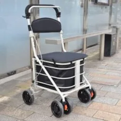 Shopping Trolley With Seat | 4 Wheel Shopping Trolley for Elderly