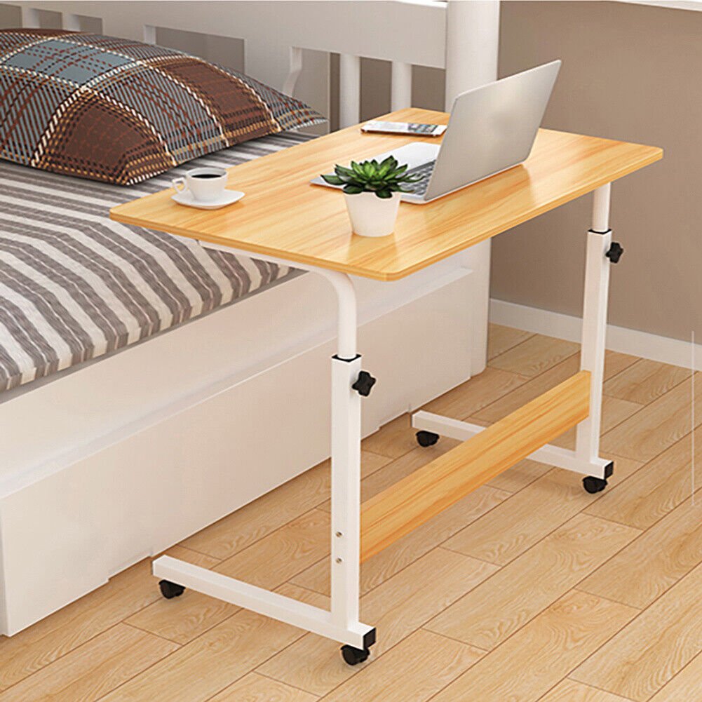 Adjustable-Height-Over-Chair-Table-walnut-wood