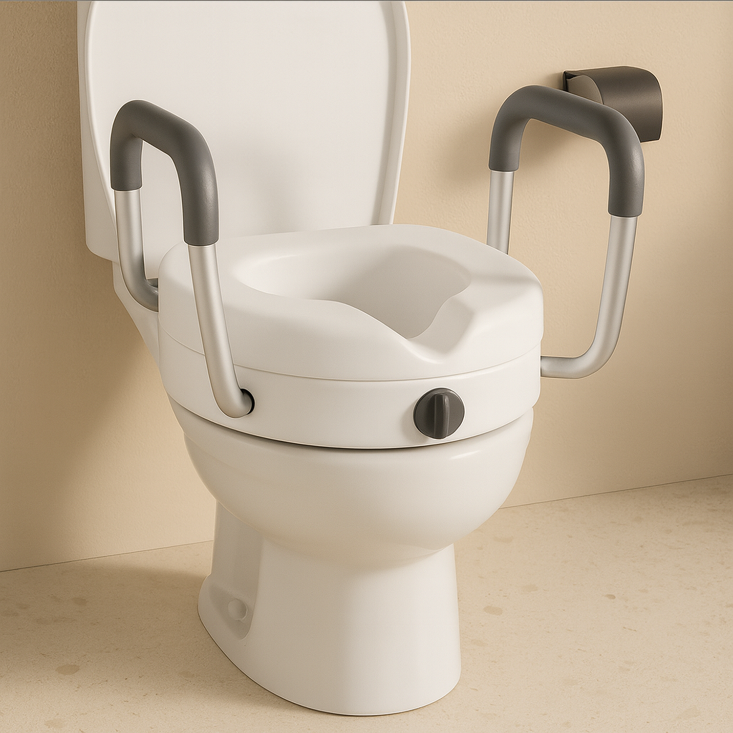 thumbnail image 2 of Universal Adjustable Raised Toilet Seat With Arms | Mobility Care 2 of 14