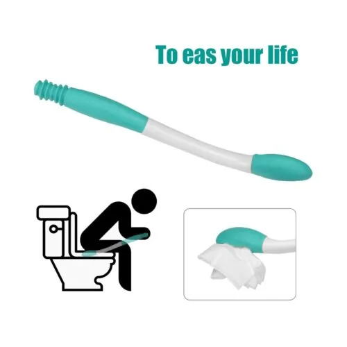 Bottom wiper aid with teal handle and instructional graphic.