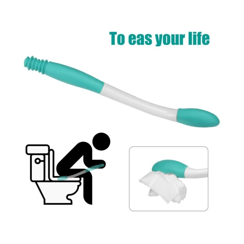 Bottom wiper aid with teal handle and instructional graphic.
