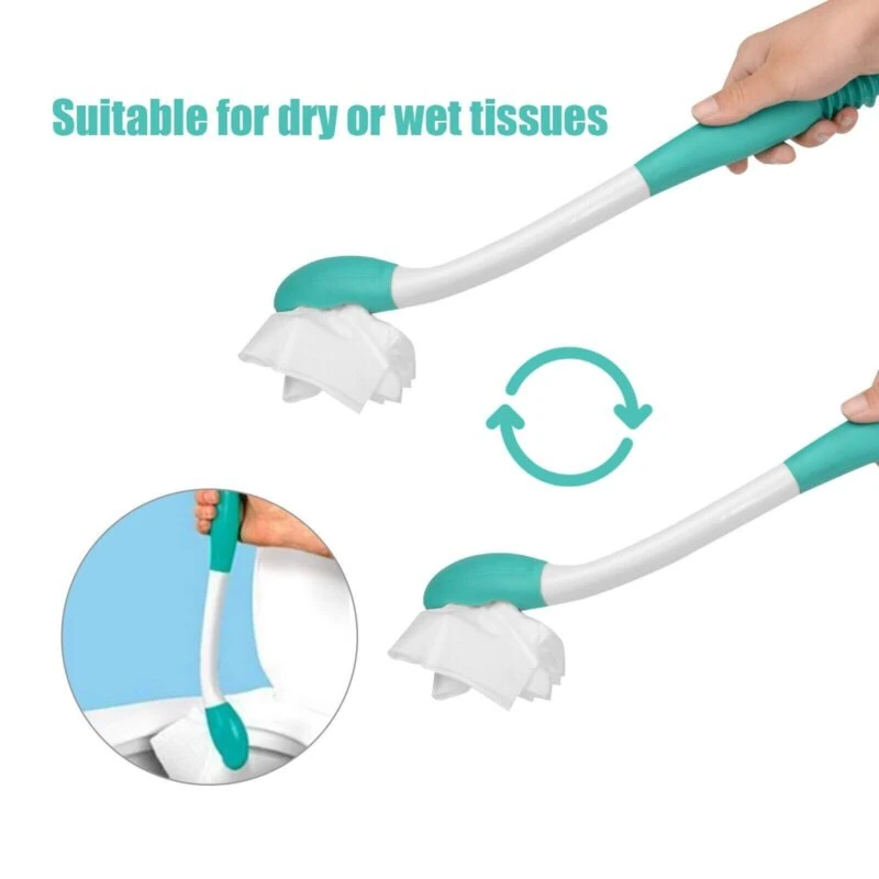 Durable and portable bottom wiper toilet aid for elderly and disabled individuals