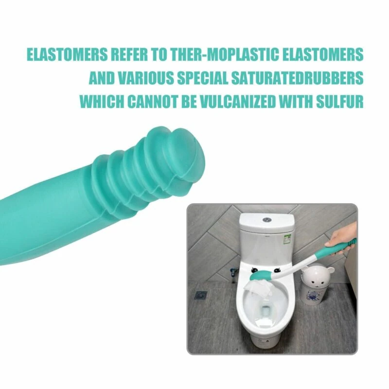 Close-up of a teal bottom wiper with an image showing its use near a toilet.