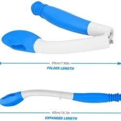 Foldable Bottom Bum Wiper shown in folded and expanded lengths.