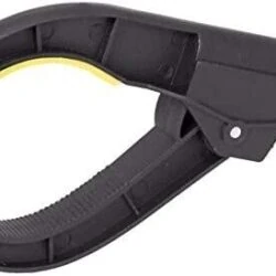 Close-up view of the Long Reach Grabber tool's claw with a yellow soft grip tip.