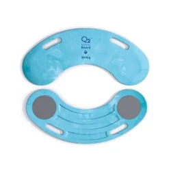 Two views of the Q2 Mobility Board, showing its curved shape and anti-slip pads.
