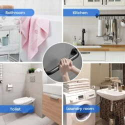 Safety grab handle used in bathroom, kitchen, toilet, and laundry room.