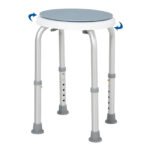 Bath Stool with Rotating Seat | Swivel Seat | Adjustable Height | Aluminium Frame - Image 1