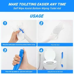 Step-by-step usage instructions for the Foldable Bottom Bum Wiper.