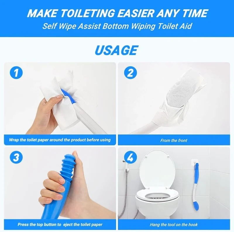 Step-by-step usage instructions for the Foldable Bottom Bum Wiper.